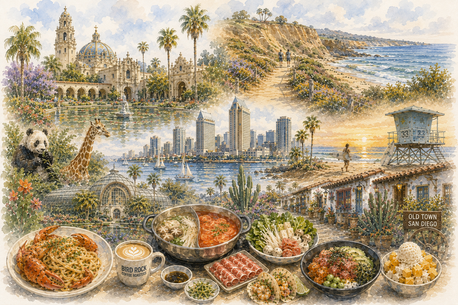 San Diego activity collage